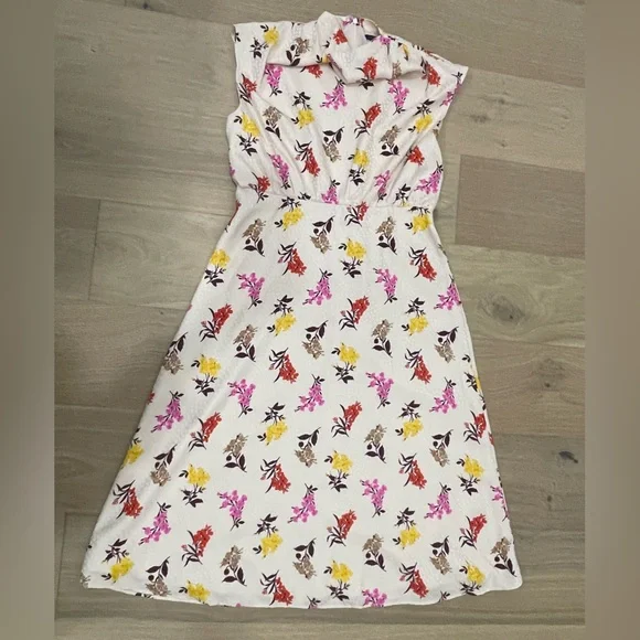Ann Taylor Floral Casual Dress - Cream, Pink, Yellow - Picture 1 of 6